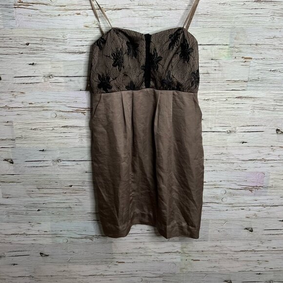 Bcbgeneration  strapless dress lace brown black bcbg size 10 - Picture 1 of 11